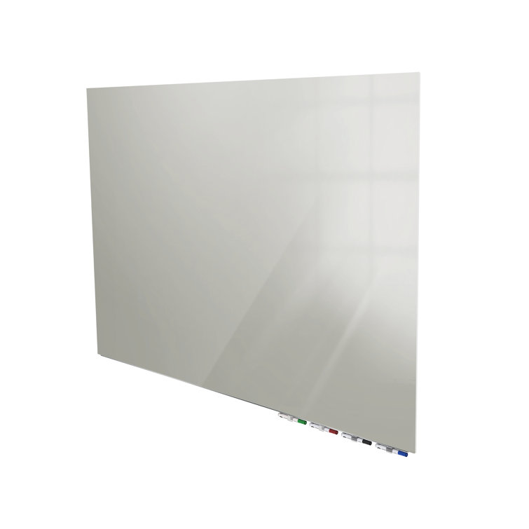 Gray 48" x 36" Magnetic Glass Freestanding Whiteboard