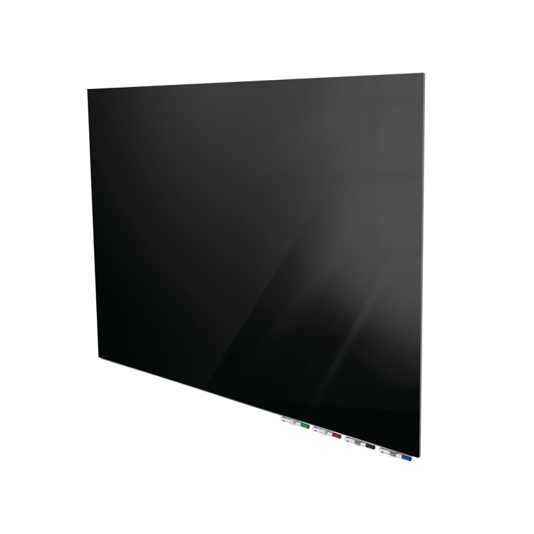 Gray 48" x 36" Magnetic Glass Freestanding Whiteboard