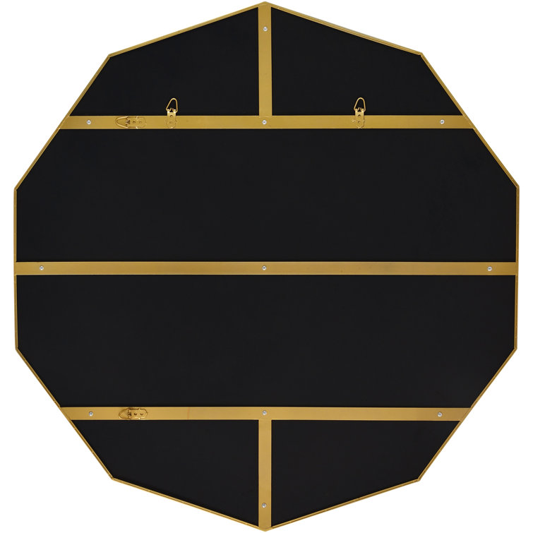 Geometric Antique Brass Octagonal Wall Mirror