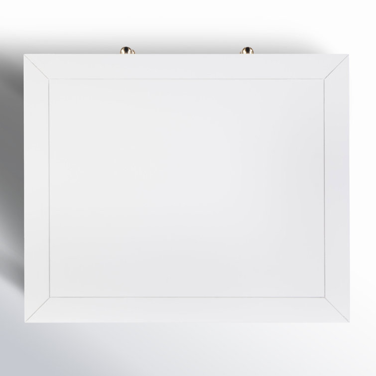 Smooth White 2-Drawer Nightstand with Gold Knobs
