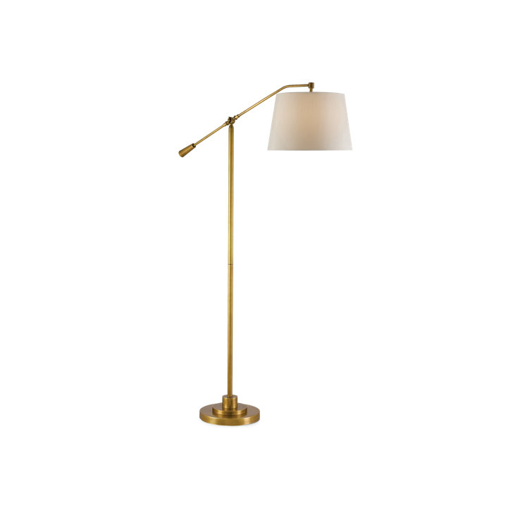 Arc Adjustable Antique Brass Task Floor Lamp with Edison Bulb