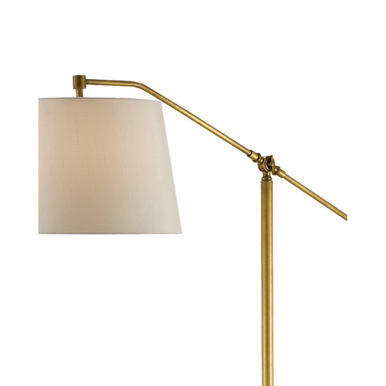 Arc Adjustable Antique Brass Task Floor Lamp with Edison Bulb