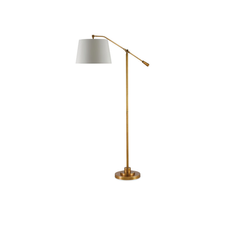 Arc Adjustable Antique Brass Task Floor Lamp with Edison Bulb