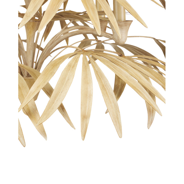 Coco Cream and Ivory 5-Light Bamboo Leaf Chandelier