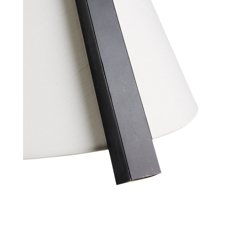 Black and White Steel Pendant Light with Tapered Shade