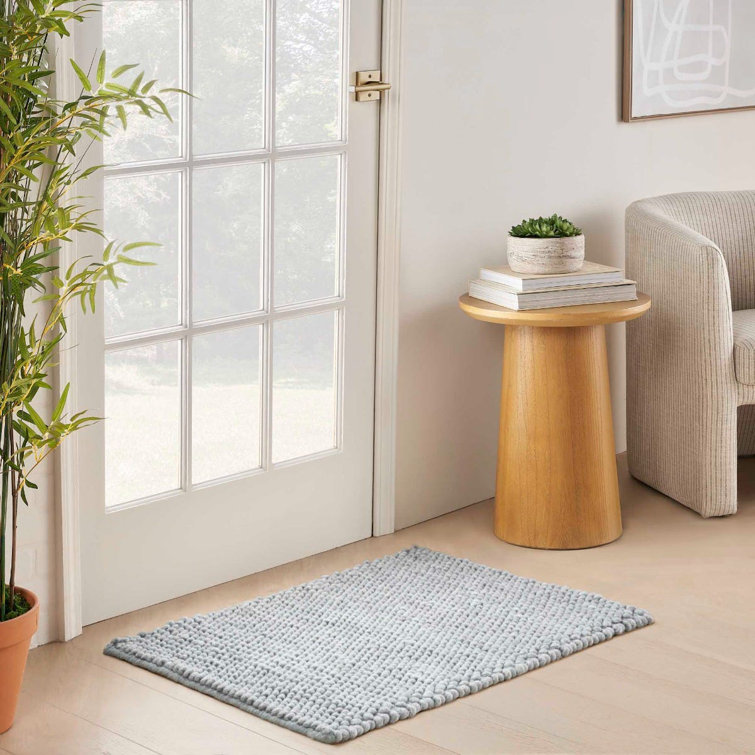 Handmade Denim Wool and Cotton Rectangular Indoor Rug