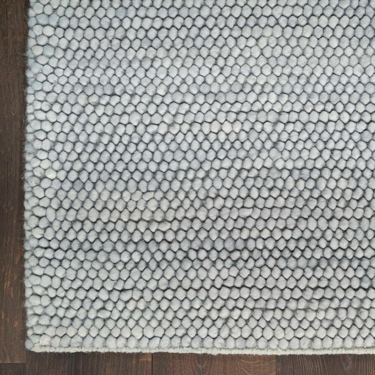 Handmade Denim Wool and Cotton Rectangular Indoor Rug