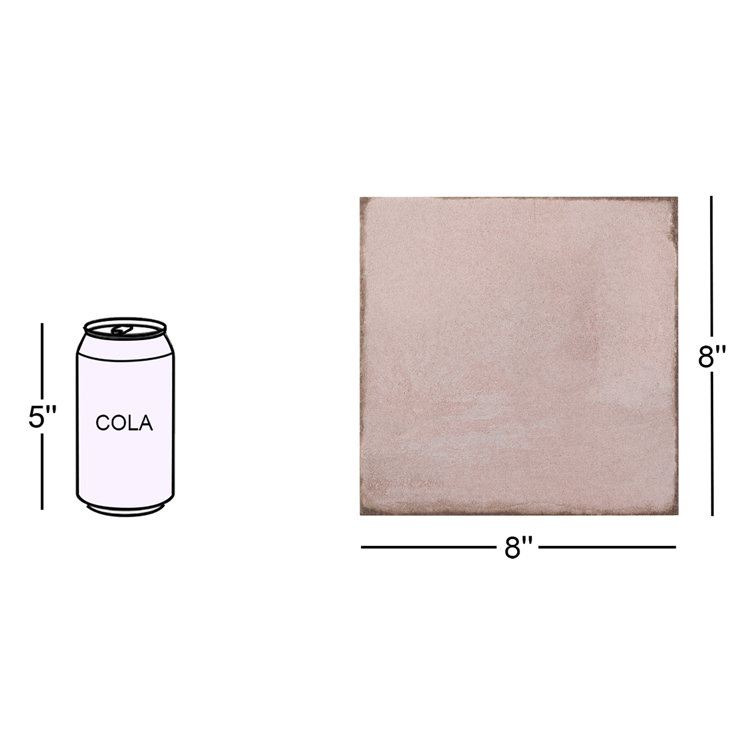 Coronado 8" x 8" Matte Pink Porcelain Tile