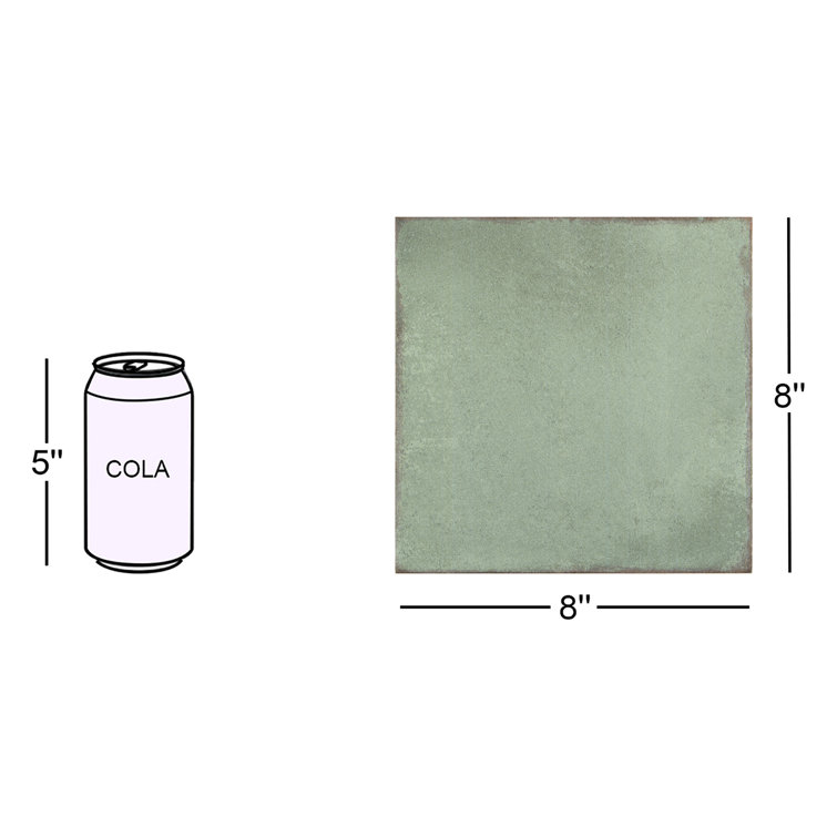 Coronado Green Matte 8" x 8" Porcelain Floor and Wall Tile
