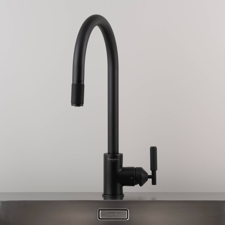 Welders Black Stainless Steel Pull-Out Kitchen Faucet