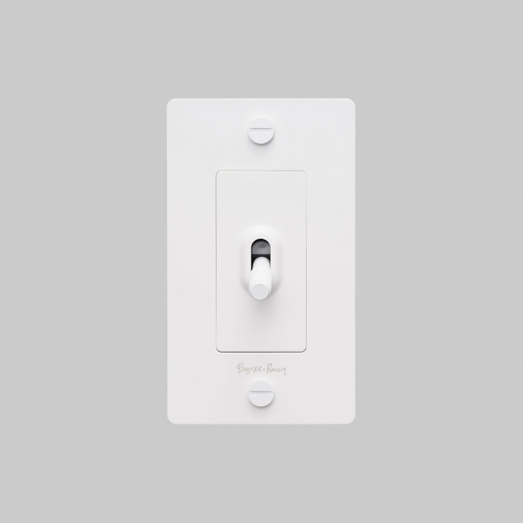 White Double Toggle Switch with Solid Metal Plate