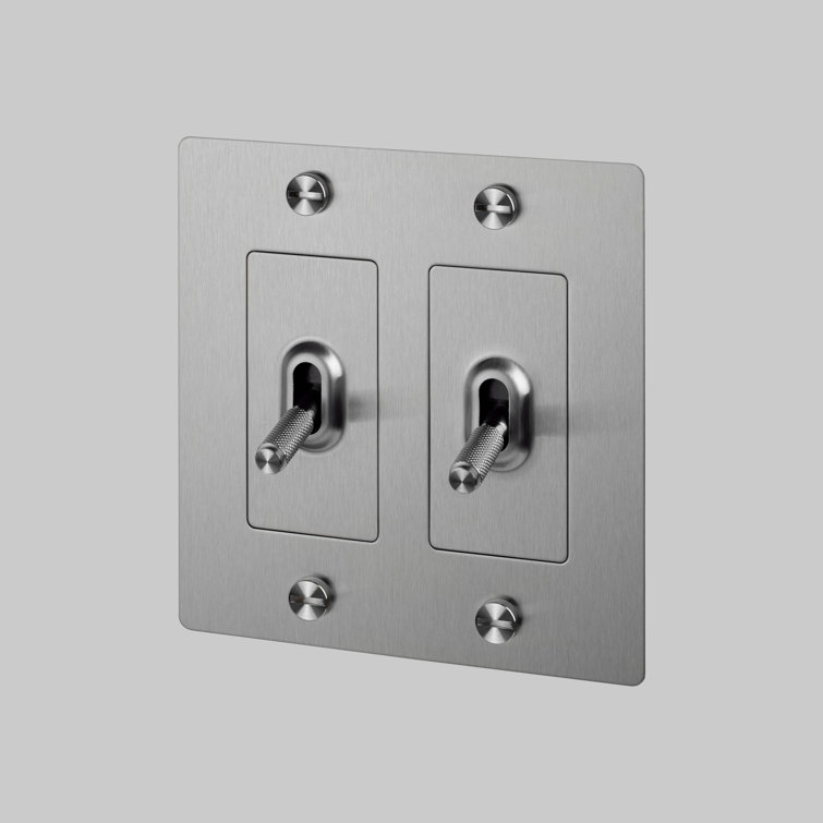 Stainless Steel 2-Gang Toggle Switch with Logo