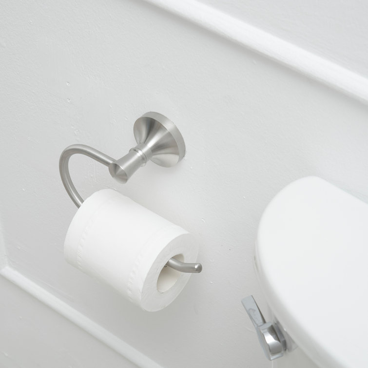 Brushed Nickel Wall Mounted Round Toilet Paper Holder