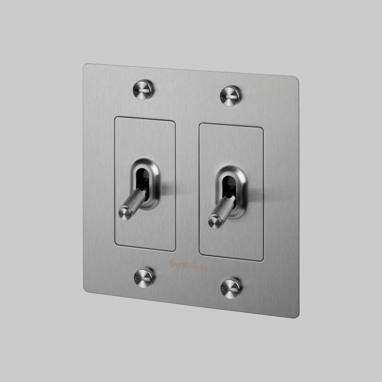 Stainless Steel 2-Gang Toggle Switch with Logo