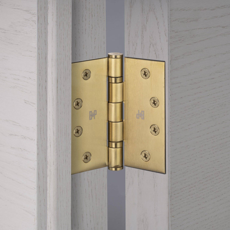 4'' x 4'' Brass Finish Solid Metal Door Hinges