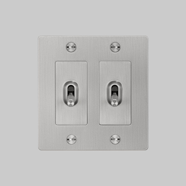 Stainless Steel 2-Gang Toggle Switch with Logo