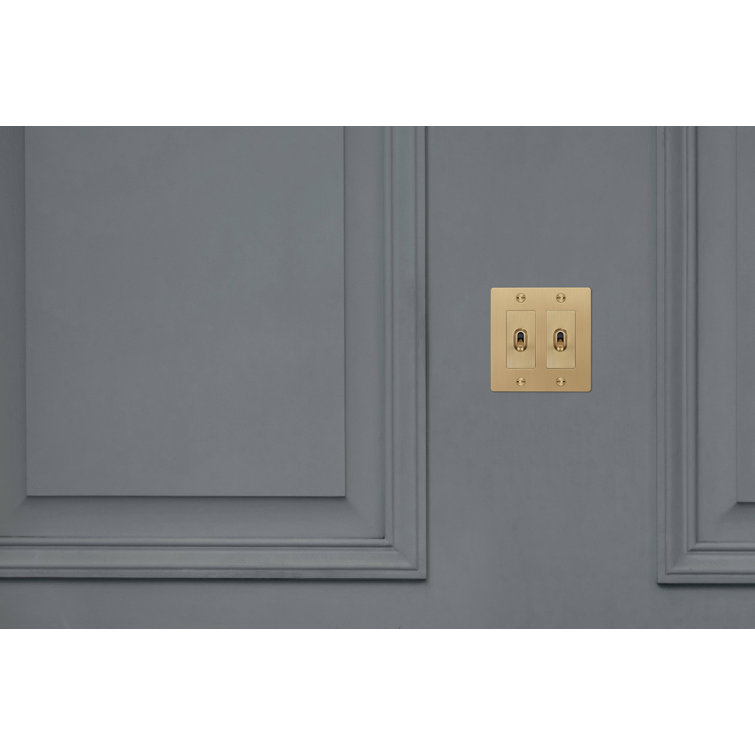Stainless Steel 2-Gang Toggle Switch with Logo