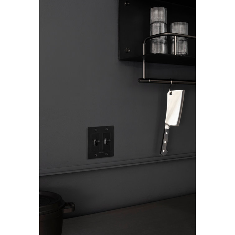 Stainless Steel 2-Gang Toggle Switch with Logo