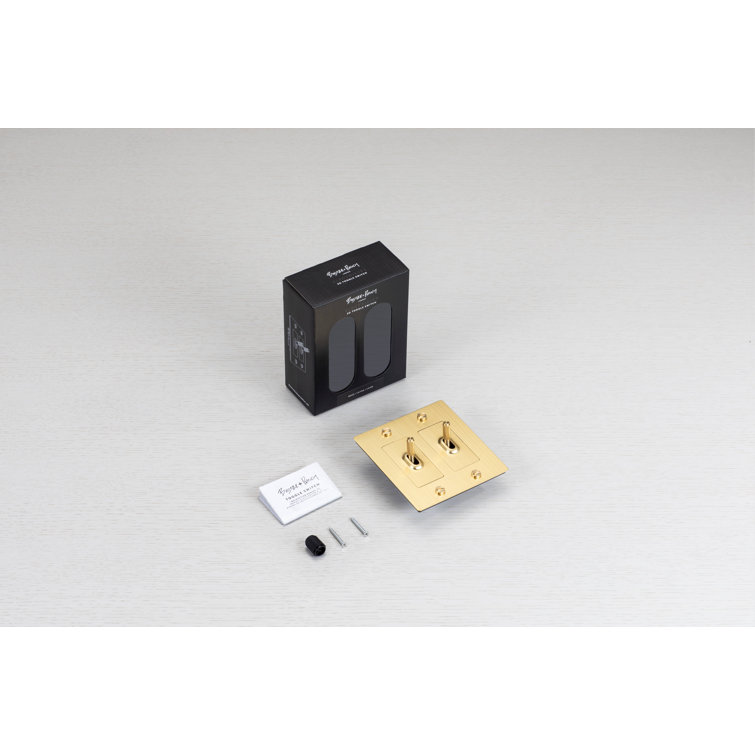 Stainless Steel 2-Gang Toggle Switch with Logo