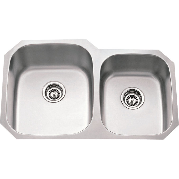 33'' Stainless Steel Undermount Double Bowl Kitchen Sink