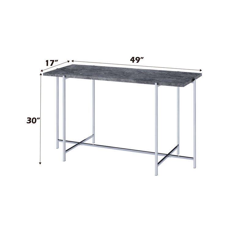 Adelae 49'' Faux Marble and Chrome Sofa Table