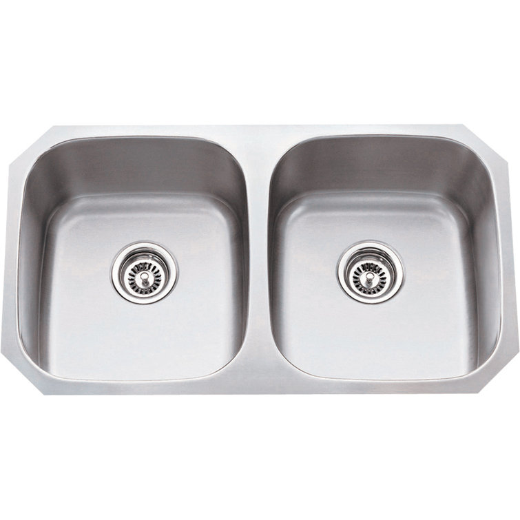 32.25'' Stainless Steel Undermount Double Bowl Kitchen Sink