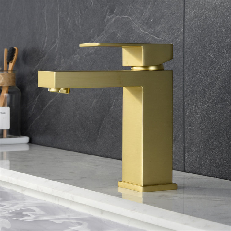 Brushed Gold Single Handle Modern Bathroom Faucet