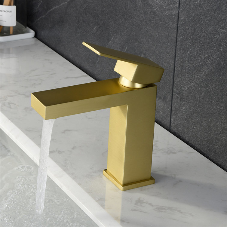 Brushed Gold Single Handle Modern Bathroom Faucet