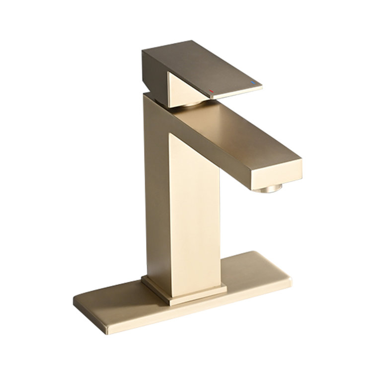 Brushed Gold Stainless Steel Single Handle Bathroom Faucet
