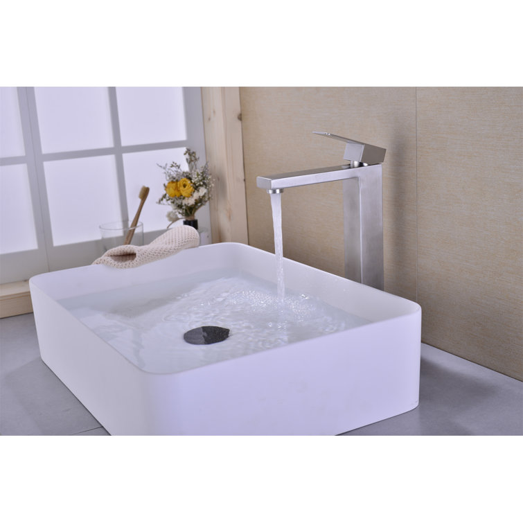 Brushed Nickel Single Handle High Arc Bathroom Faucet
