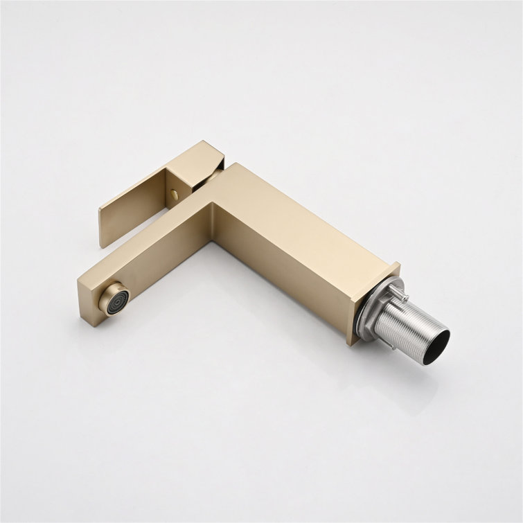 Brushed Gold Stainless Steel Single Handle Bathroom Faucet