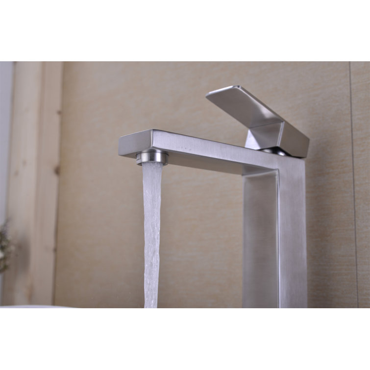 Brushed Nickel Single Handle High Arc Bathroom Faucet