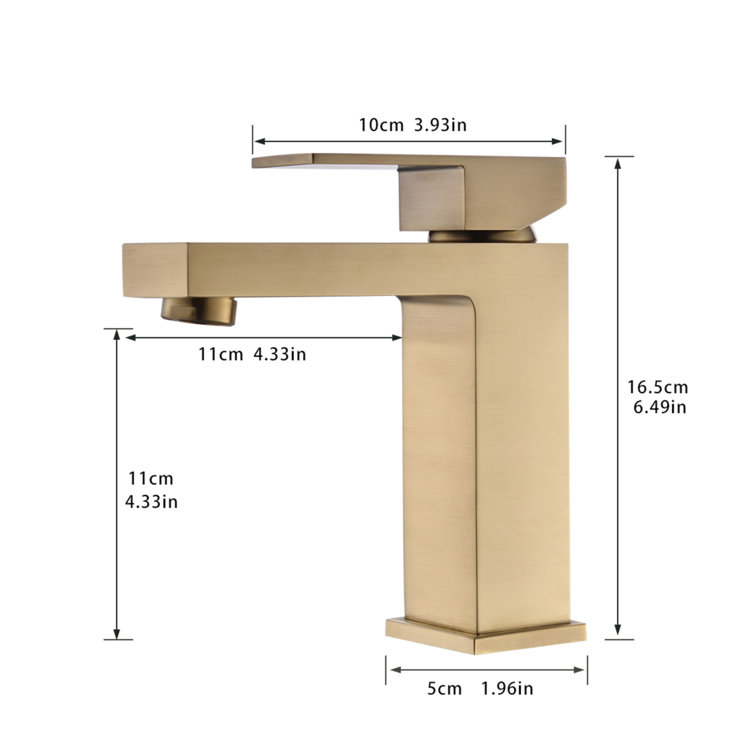 Brushed Gold Single Handle Modern Bathroom Faucet