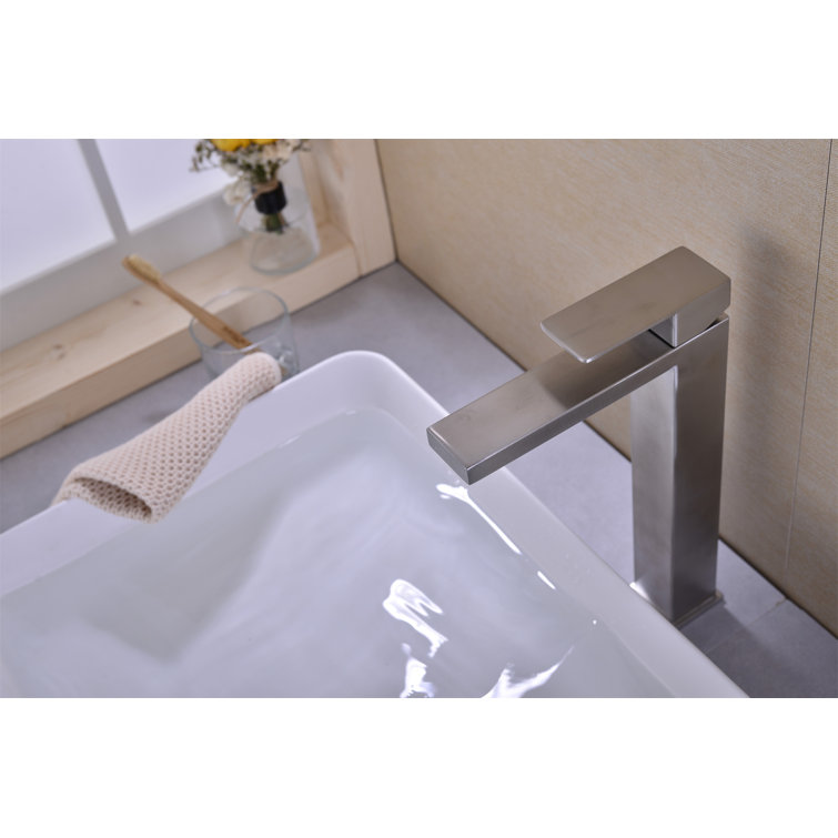Brushed Nickel Single Handle High Arc Bathroom Faucet
