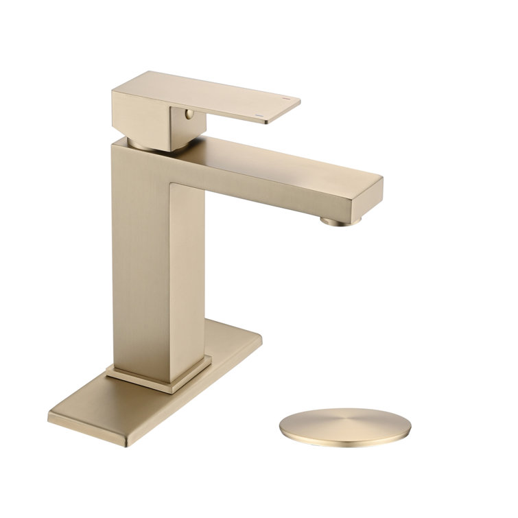 Brushed Gold Stainless Steel Single Handle Bathroom Faucet