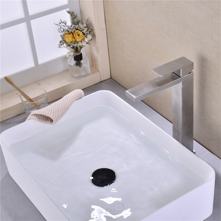 Brushed Nickel Single Handle High Arc Bathroom Faucet