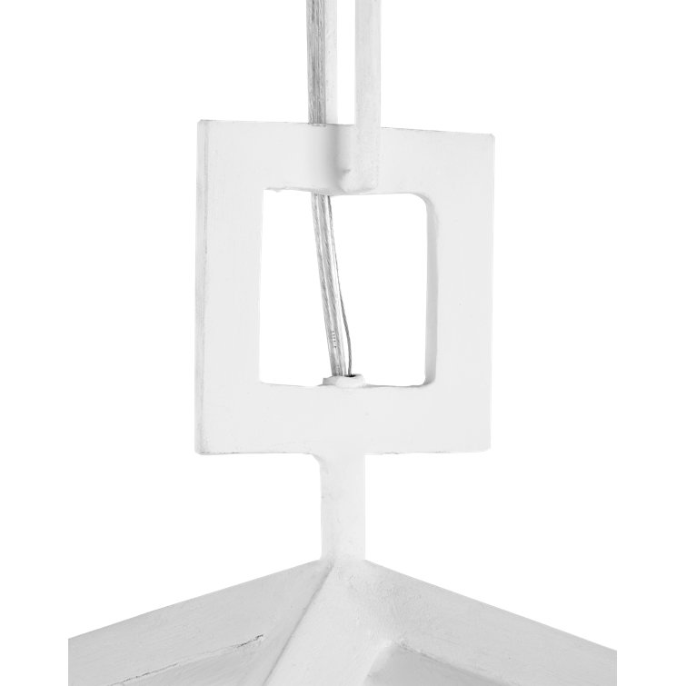 Gesso White Hammered Wrought-Iron 4-Light Chandelier