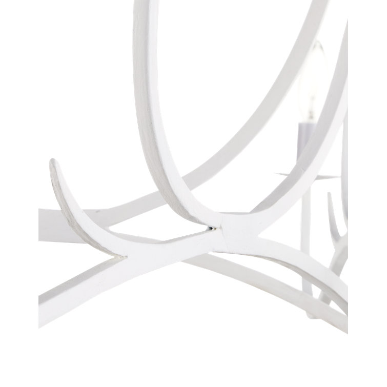 Gesso White 5-Light Candle Chandelier with Adjustable Height