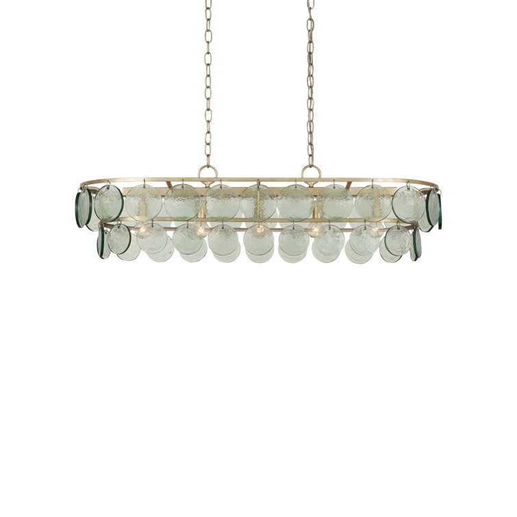 Silver Leaf 5-Light Chandelier with Recycled Glass Discs