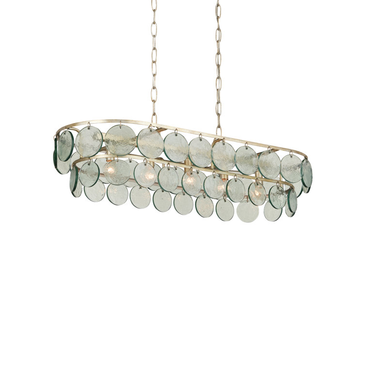Silver Leaf 5-Light Chandelier with Recycled Glass Discs