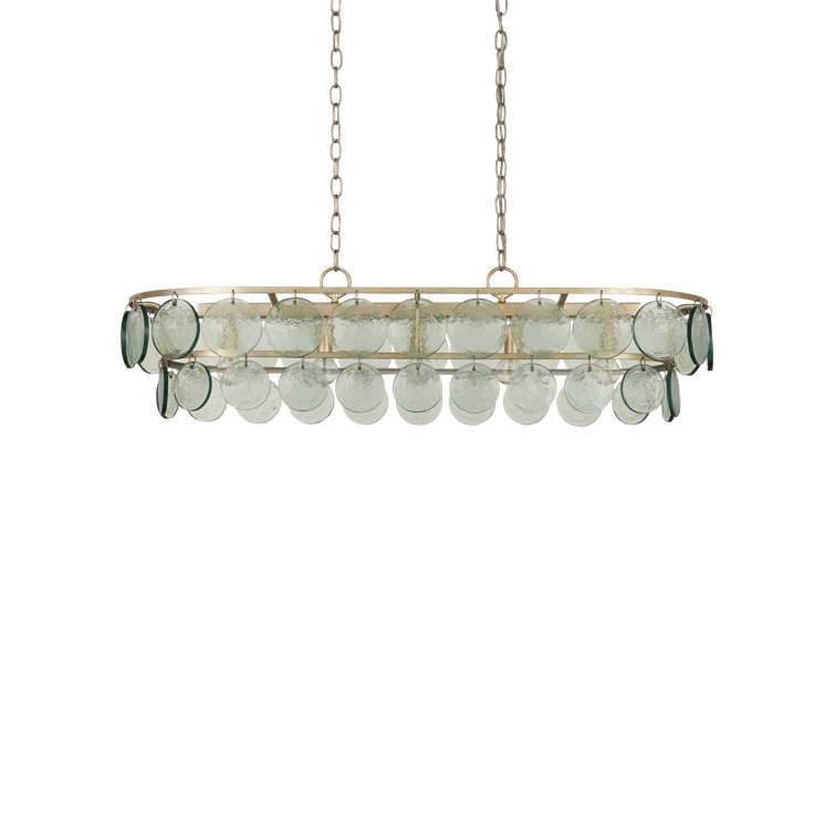 Silver Leaf 5-Light Chandelier with Recycled Glass Discs