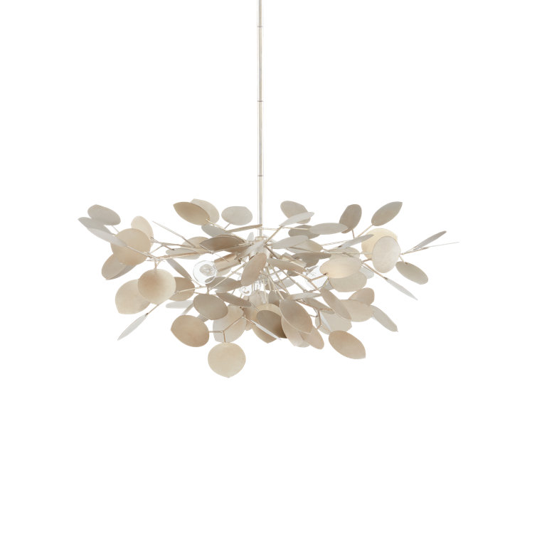 Lunaria Contemporary Silver Leaf 4-Light Chandelier