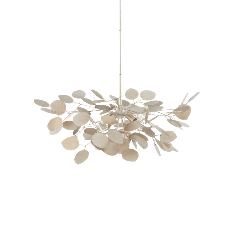 Lunaria Contemporary Silver Leaf 4-Light Chandelier