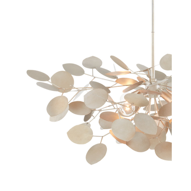 Lunaria Contemporary Silver Leaf 4-Light Chandelier