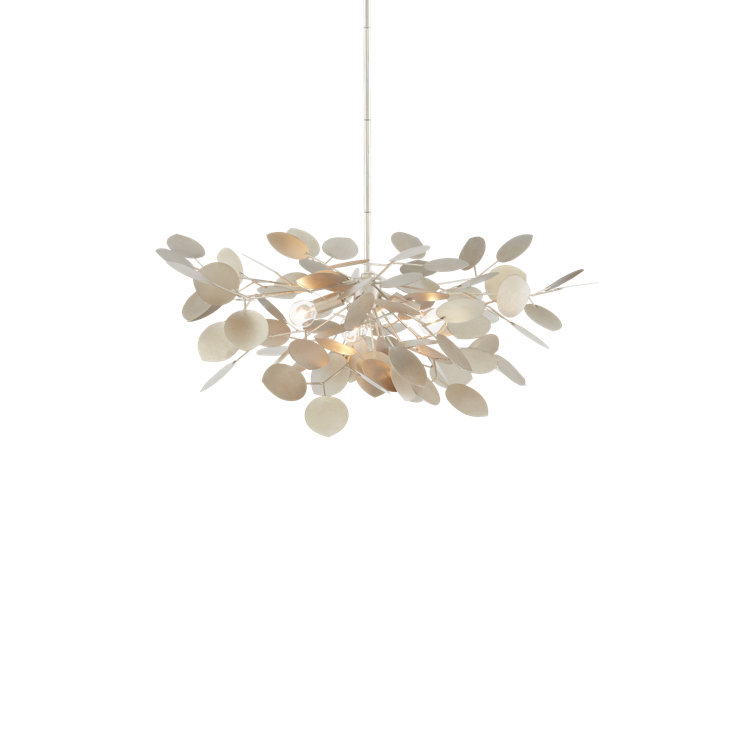 Lunaria Contemporary Silver Leaf 4-Light Chandelier