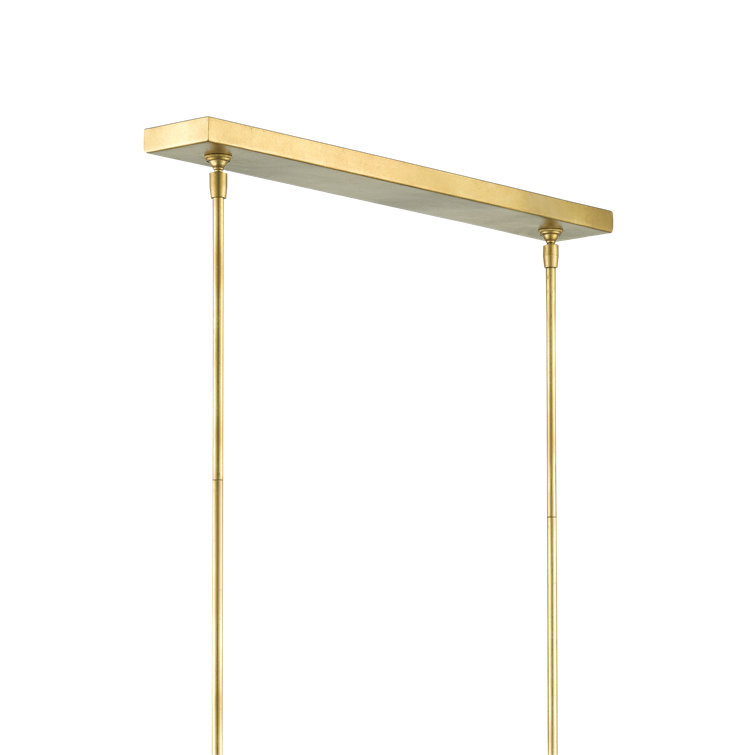 Gold Leaf and Abaca Rope 4-Light Oval Pendant