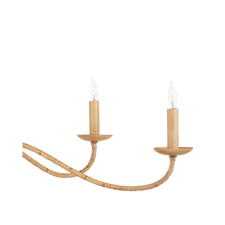 Saxon Natural Rattan 5-Light Candle Chandelier