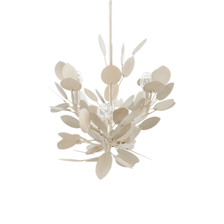 Lunaria Silver Leaf Oval Wrought Iron Chandelier