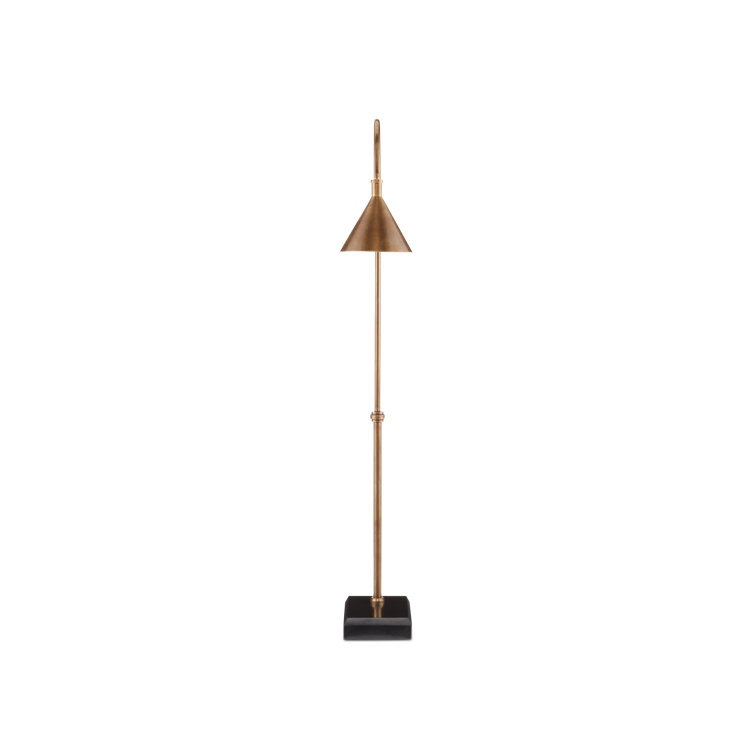 Vision Arched Cordless Floor Lamp in Vintage Brass and Black