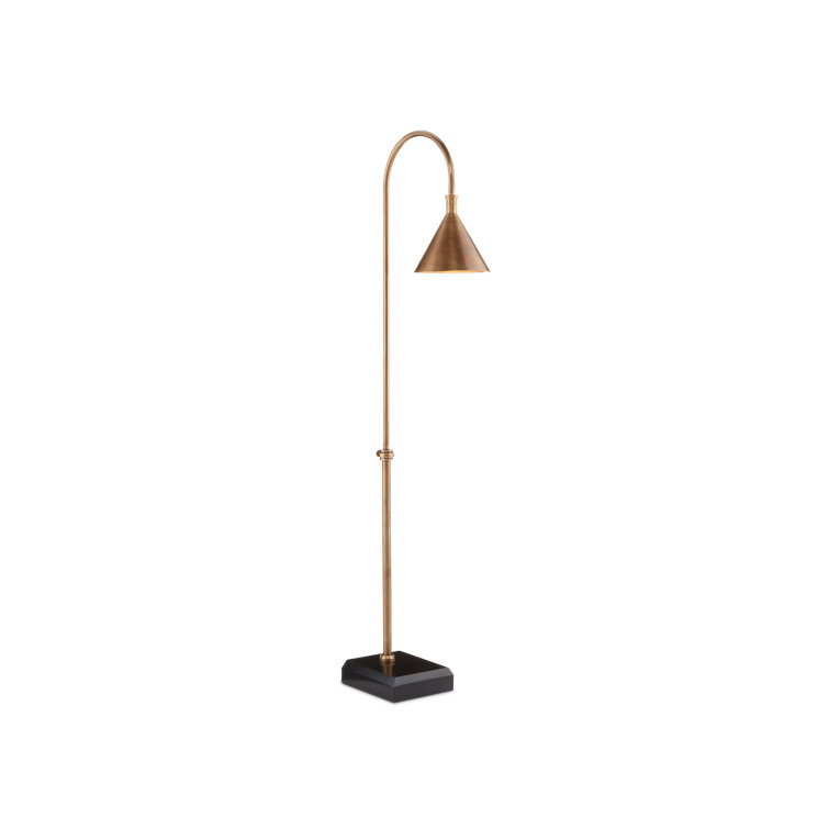 Vision Arched Cordless Floor Lamp in Vintage Brass and Black